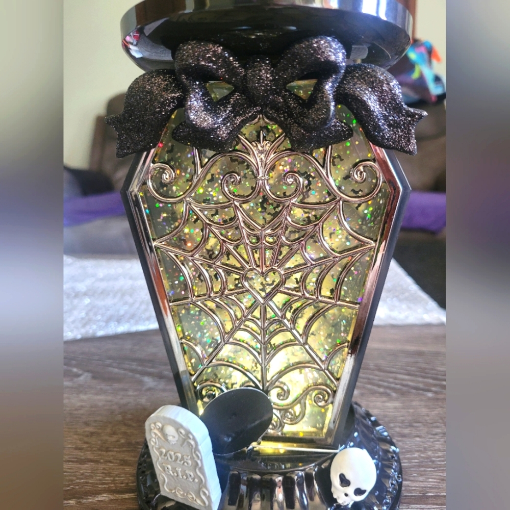 BBW 2025 Halloween Coffin Light Up Water Globe Candle Holder! PRICE FIRM